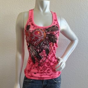 BONGO Vintage 90s Y2k heart dream catcher graphic tank top